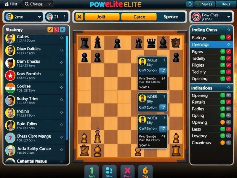 Chess Power Elite tournament interface with Indian players