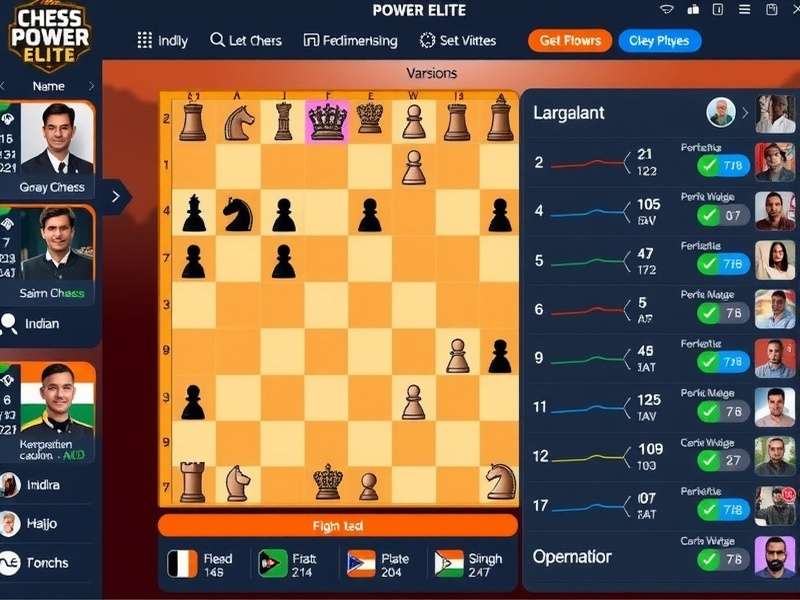 Chess Power Elite gameplay interface showing Indian themed chess board